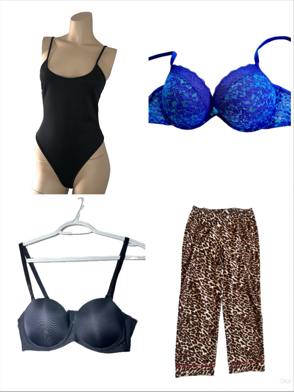 Lot 4 Intimates La Senza 34C Triumph 38B Bras Small La Vie En Rose PJ Bodysuit